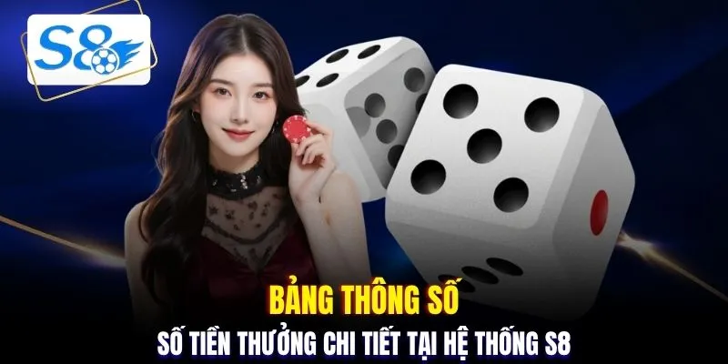 Bảng thông số số tiền thưởng chi tiết tại hệ thống S8